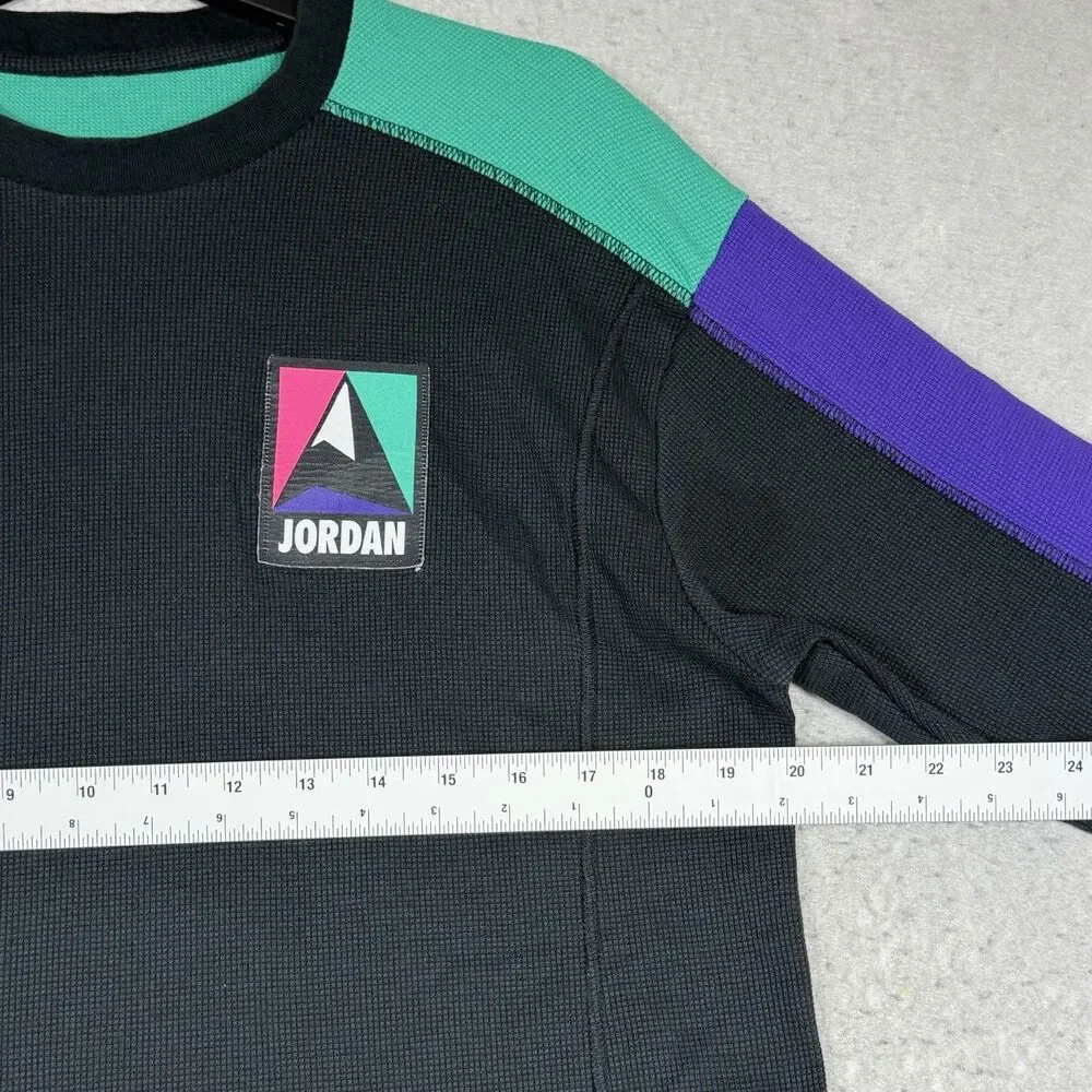 Jordan Mountainside Thermal Shirt Men's Medium Black Green Purple Waffle Knit